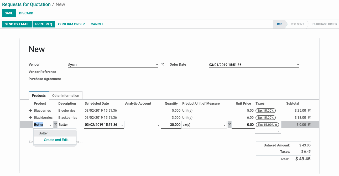 Odoo image and text block