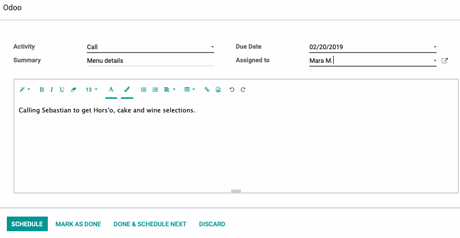 Odoo image and text block