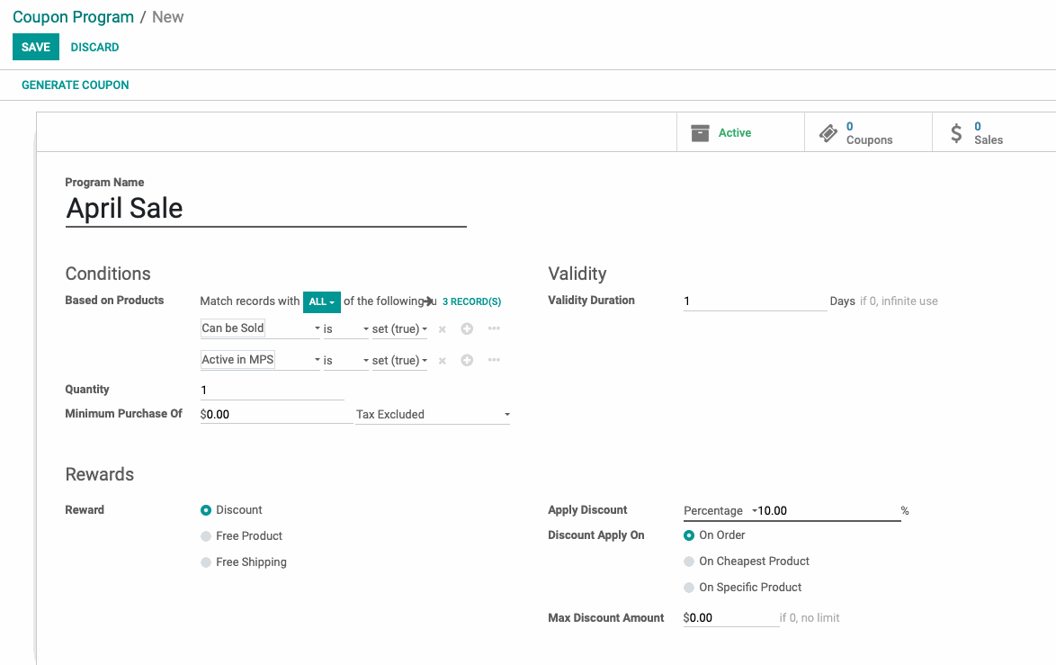 Odoo image and text block