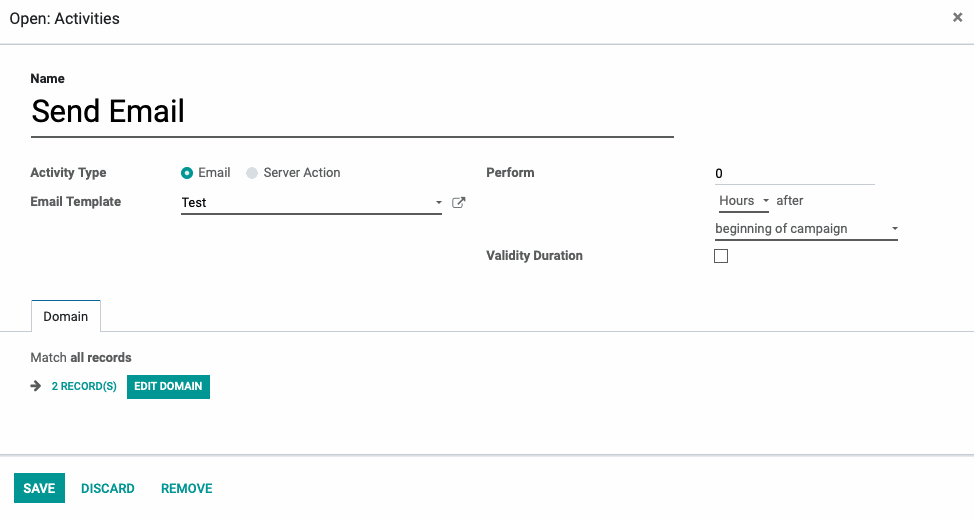 Odoo image and text block