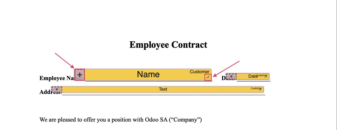 Odoo image and text block