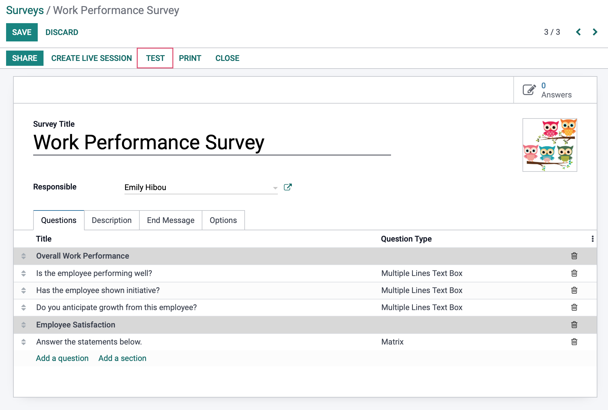 Odoo image and text block